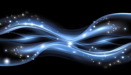 Blue light abstract wave technology background with digital effects for modern design projects