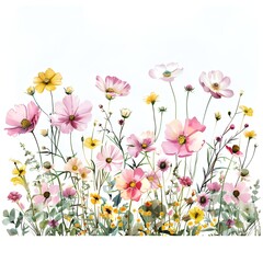 Beautiful painting about cosmos flower
