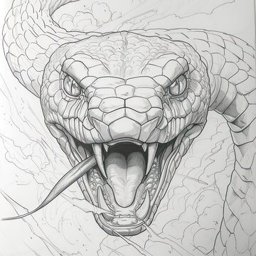 black mamba drawing Coloring book page