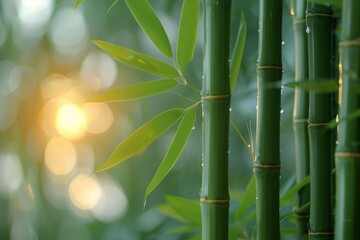 Bamboo Grove: Tall, slender bamboo stalks creating a serene atmosphere. 