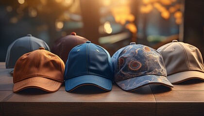 Caps in different colour  - obrazy, fototapety, plakaty