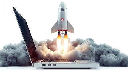 Laptop Launchpad: The Digital Rocket