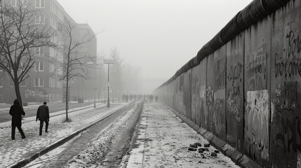 Fototapeta premium Through the lens of history, the East Side Berlin Wall serves as a poignant reminder of the Cold War era, its presence a testament to the power of perseverance and solidarity.