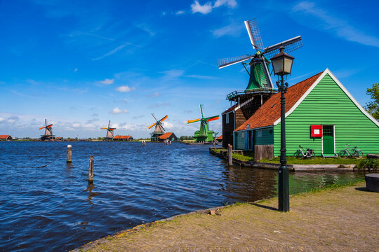 The windmills of Zaanse Schans in Zaanstad/Netherlands