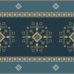 Flower seamless pattern yellow tone and ocean background set 7 number 1