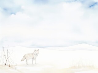 lone wolf, snowy landscape