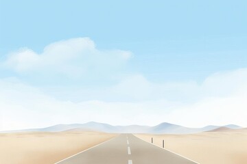Minimal road, desert, clear sky