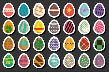 Illustration on theme celebration holiday Easter with hunt colorful bright eggs