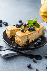 Pumpkin and cottage cheese casserole.