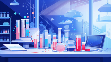 flat illustration of healthcare tissues research, science innovation graphic.