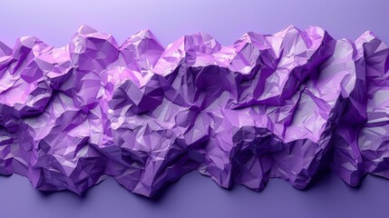   A tight shot of an artwork crafted from lavender origami paper against a gentle lilac backdrop