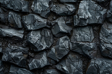 Textured background coal, dark layers rough carbon surface. industrial energy. environmental themes