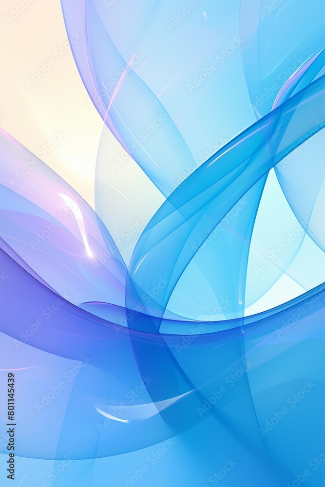 Poster abstract 3d background with blue lines and waves, light shades, glitter. smooth lines and curves. de