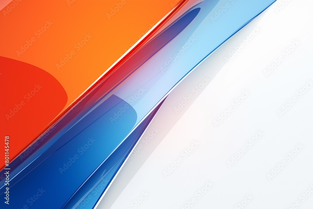 Aufkleber abstract 3d three-dimensional white background with red and blue elements with colored glass effect.