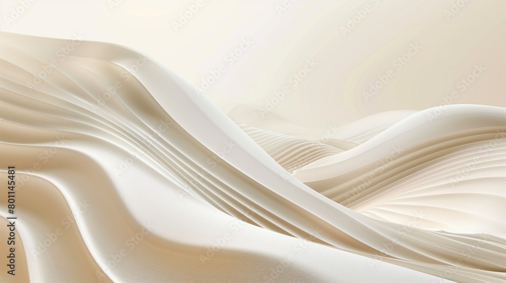 Aufkleber abstract 3d three-dimensional pastel background in a delicate milky white color with lines, curves, 