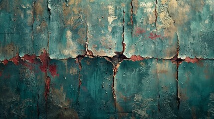   A close-up of a wall with peeling paint on its sides
