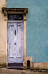 Typical British house with wooden door in Bristol