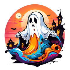 illustration of a halloween ghost