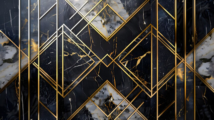 art deco wallpaper marble background. Generative AI.