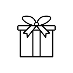 Giftbox outline icons, minimalist vector illustration ,simple transparent graphic element .Isolated on white background