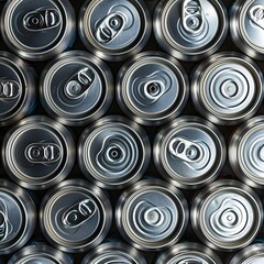 cans of beer, Many beer cans seen from above closeup full frame as background
