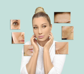 Signs of skin aging,signs of premature aging,
Wrinkles and fine lines,Age spots,Sagging...