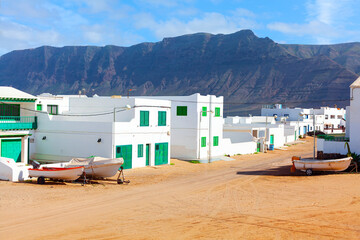  Spectacular houses in Famara Lanzarote. Traditional white houses on the island of Lanzarote,...