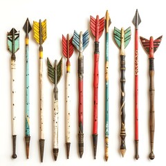 set of darts, three darts on white