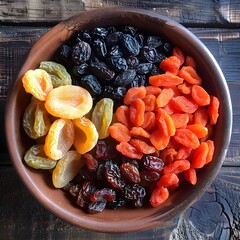 dried apricots and plums, dried apricots and raisins