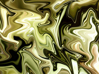 Green fluid art marbling paint textured background. Abstract creative fluid colors