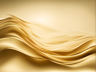 Abstract background composed of golden waves, luxurious and high-end background, leaving blank space for text, with a silky feel