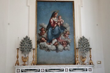 Maiori - Dipinto ottocentesco Madonna con Bambino nel Santuario di Santa Maria a Mare