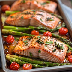 Sheet Pan Salmon and Veggies is an easy and delicious dinner recipe