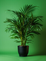 Vibrant Bamboo Palm in Pastel Pot