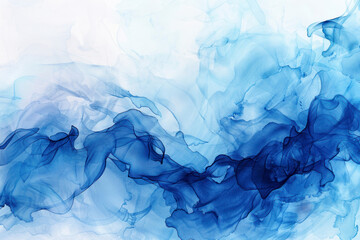 Abstract blue paint background by liquid fluid watercolor or alcohol ink grunge texture for banner.