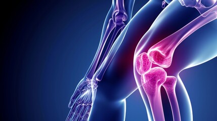 Knee pain, joint inflammation, bone fracture, woman suffering from osteoarthritis, leg injury