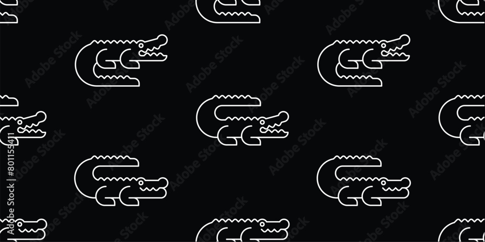 Poster seamless pattern with crocodiles. isolated on white background