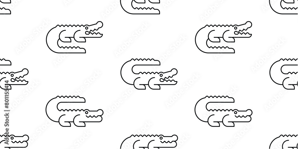 Poster seamless pattern with crocodiles. isolated on white background