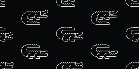 Seamless pattern with Crocodiles. isolated on white background