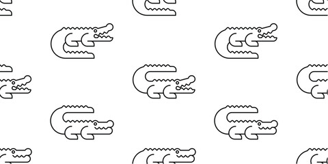 Seamless pattern with Crocodiles. isolated on white background