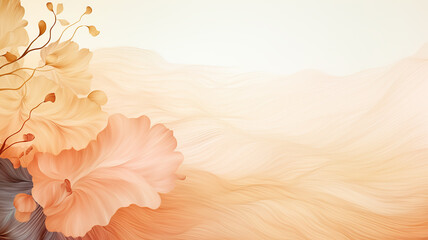 Background image in peach tones with watercolor floral print