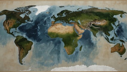 world map landscape. beautiful view for banner, poster, web, social media. generative ai