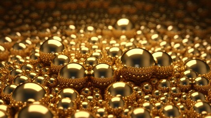 Shining golden spheres background