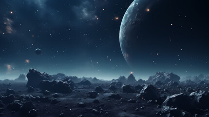 Fototapeta premium Empty moon landscape