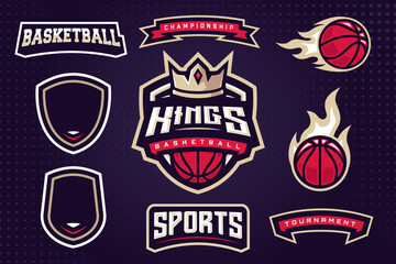 Basketball Sports Club Logo Template Bundle for Tournament or Sports Team © Akito Studio