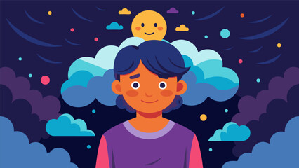 An animated GIF of a person surrounded by dark clouds representing their depression. As they undergo ketamine therapy the clouds disperse and the.