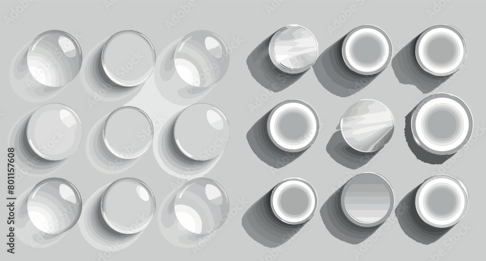 Poster . blurry edges shadows on floor, ovals and circles in a circle template.