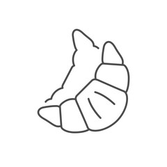 Two croissants line outline icon