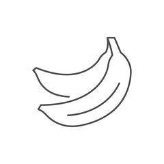 Two bananas line outline icon
