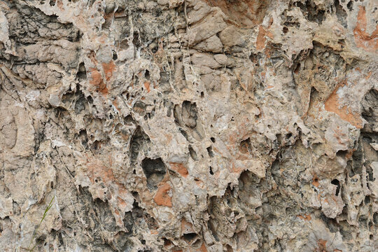 Texture de roche calcaire s&eacute;dimentaire dans les calanques
